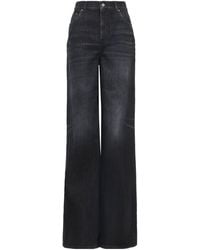 Chloé - Chloé Logo Patch Wide-Leg Jeans - Lyst