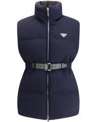 Prada - Flannel Down Vest - Lyst