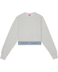 KENZO - Signature' Elasticated Short Sweatshirt - Lyst