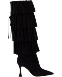 Manolo Blahnik - Ruffled Tiered Ankle Boots - Lyst