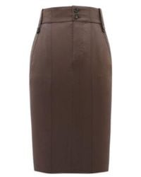 Saint Laurent - Button Detailed Pencil Skirt - Lyst