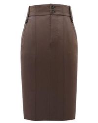 Saint Laurent - Button Detailed Pencil Skirt - Lyst