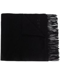 A.P.C. - Logo-Embroidered Wool Scarf - Lyst