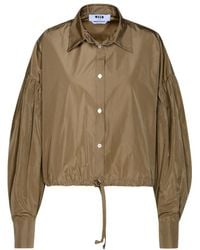MSGM - Drawstring-Hem Puff-Sleeved Shirt - Lyst