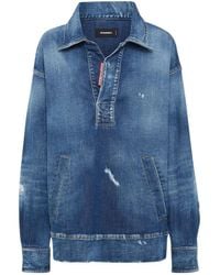 DSquared² - Distressed Denim Top - Lyst
