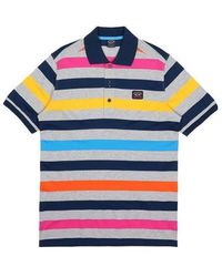 Paul & Shark - Striped Short-Sleeved Polo Shirt - Lyst