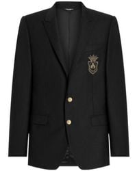 Dolce & Gabbana - Heraldic Patch Single-Breasted Jacket - Lyst