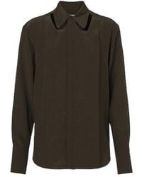 Victoria Beckham - Cutout Silk Crêpe De Chine Blouse - Lyst