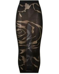 Wolford - Rose Shadow Fitted Midi Skirt - Lyst
