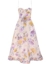 Zimmermann - Luna Ruffle Midi Dress - Lyst