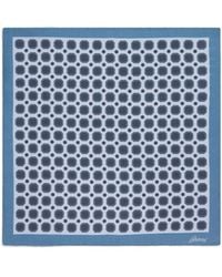 Brioni - Light And Steel Medallion Print Silk Pocket Square - Lyst