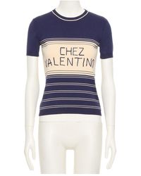 Valentino - Stripe Detailed Crewneck Top - Lyst
