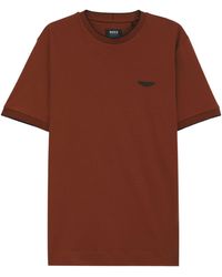 BOSS - Logo-Plaque Cotton T-Shirt - Lyst