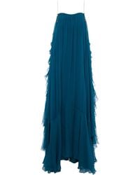 Chloé - Chloé Sleeveless Ruffled Long Dress - Lyst