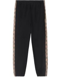 Burberry - Check Detailed Straight-Leg Track Pants - Lyst