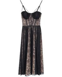 Elisabetta Franchi - Corset Lace Midi Dress - Lyst