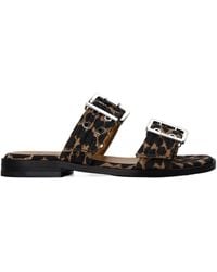Ganni - Buckle Slippers - Lyst