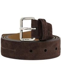 Prada - Logo-Engraved Buckle Belt - Lyst