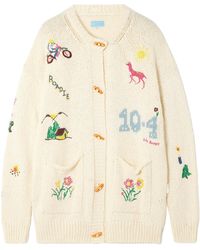 Mother - The Long Drop Embroidered Cotton And Alpaca-Blend Cardigan - Lyst
