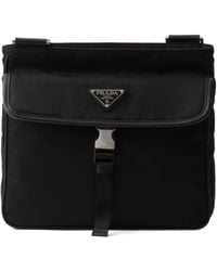 Prada - Logo Plaque Buckle-Fastened Shoulder Bag - Lyst