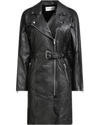 Saint Laurent - Long Sleeves Belted Coat - Lyst