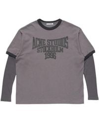 Acne Studios - Logo-Print Layered-Sleeve T-Shirt - Lyst