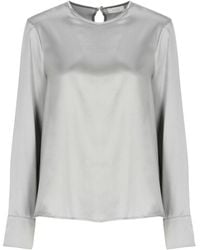 Peserico - Beaded-Cuff Silk Blouse - Lyst