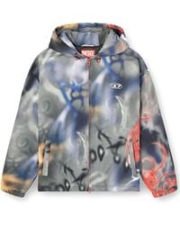 DIESEL - J-Mirr Graffiti Print Hooded Jacket - Lyst