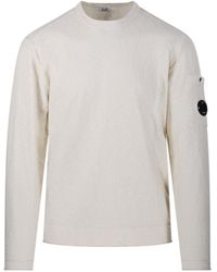 C.P. Company - Lens Detailed Crewneck Knitted Top - Lyst
