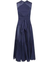 Aspesi - Halter-Neck Tiered Maxi Dress - Lyst