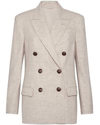 Brunello Cucinelli - Double-Breasted Tailored Blazer - Lyst