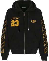Off-White c/o Virgil Abloh - Zip-Up Drawstring Hoodie - Lyst