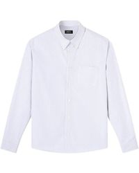 A.P.C. - Striped Buttoned Shirt - Lyst