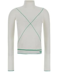 Bottega Veneta - Turtleneck Contrast Stitched Jumper - Lyst