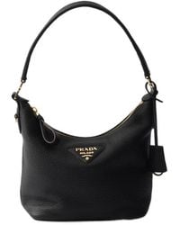 Prada - Logo-Lettering Zipped Shoulder Bag - Lyst