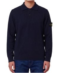 Stone Island - Long-Sleeve Polo-Collar Sweater - Lyst