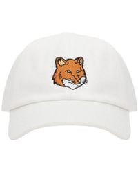 Maison Kitsuné - Maison Kitsuné Logo Embroidered Baseball Cap - Lyst