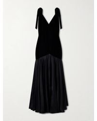 Rodarte - Bow-Detailed Velvet And Silk-Satin Gown - Lyst