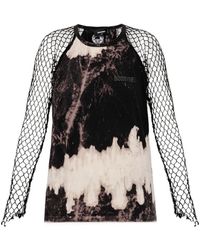 DSquared² - Abstract Pattern Mesh Sleeve Top - Lyst