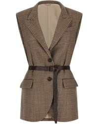 Brunello Cucinelli - Belted Waistcoat - Lyst