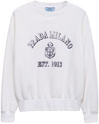 Prada - Cotton Crew-Neck Sweatshirt - Lyst