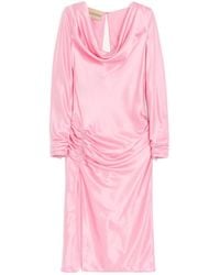 Valentino - Crepe Satin Midi Dress - Lyst