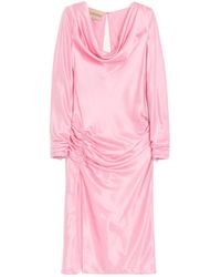 Valentino - Crepe Satin Midi Dress - Lyst