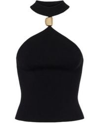 Jonathan Simkhai - Renlen Embellished Halterneck Wool Top - Lyst