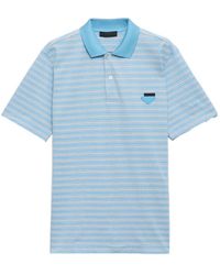 Prada - Short-Sleeved Striped Polo Shirt - Lyst