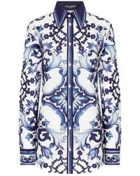 Dolce & Gabbana - Majolica-Printed Long-Sleeved Shirt - Lyst