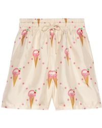Gucci - Ice-Cream-Print Silk Shorts - Lyst