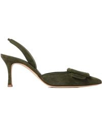 Manolo Blahnik - Open-Back High-Heeled Sandals - Lyst