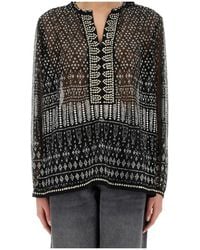 Isabel Marant - Nickie V-Neck Blouse - Lyst