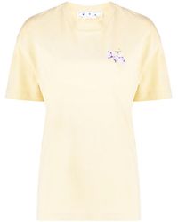 Off-White c/o Virgil Abloh - Floral Logo-Print Short-Sleeve T-Shirt - Lyst